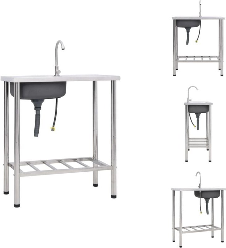 Thumbnail - Küchenspülen & Spülbecken - Living Camping-Spüle mit Wasserhahn Edelstahl - Silber