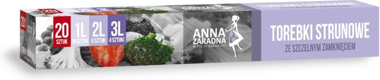 ANNA ZARADNA Reißverschlusstaschen, Mix aus 1 l, 2 l und 3 l, 20 Stück