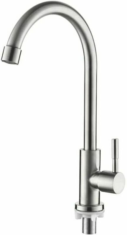 Küchenarmatur, 360° drehbar, Einzelkalt, Einhebel-Küchenspültischarmatur, Edelstahl