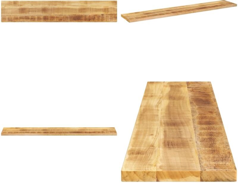 Tischplatte 160x20x2,5 cm Rechteckig Raues Massivholz Mango - Mangoholz - Tischplatte