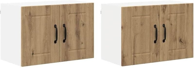 Küchenwandschränke mit Tür 2 pcs Artisan-Eiche 60 x 31 x 40 cm vidaXL