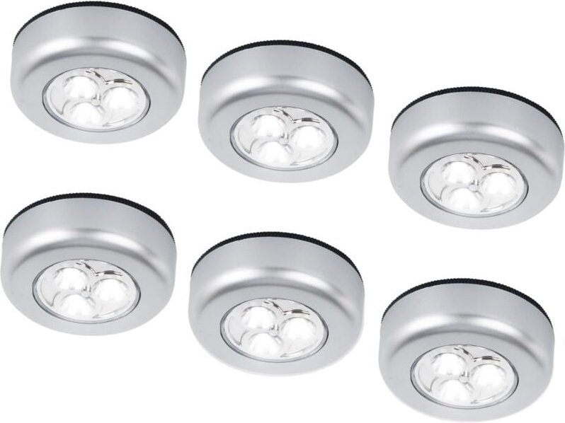 6er-Pack batteriebetriebene, kabellose LED-Nachtlichter zum Aufkleben und Drücken für Schränke, Vitrinen, Theken oder Ha...