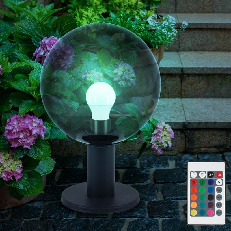 Thumbnail - Wegeleuchte dimmbar mit Fernbedienung LED Außenlampe anthrazit Sockelleuchte Gartenlampe rauchfarben, RGB Farbwechsel, G...