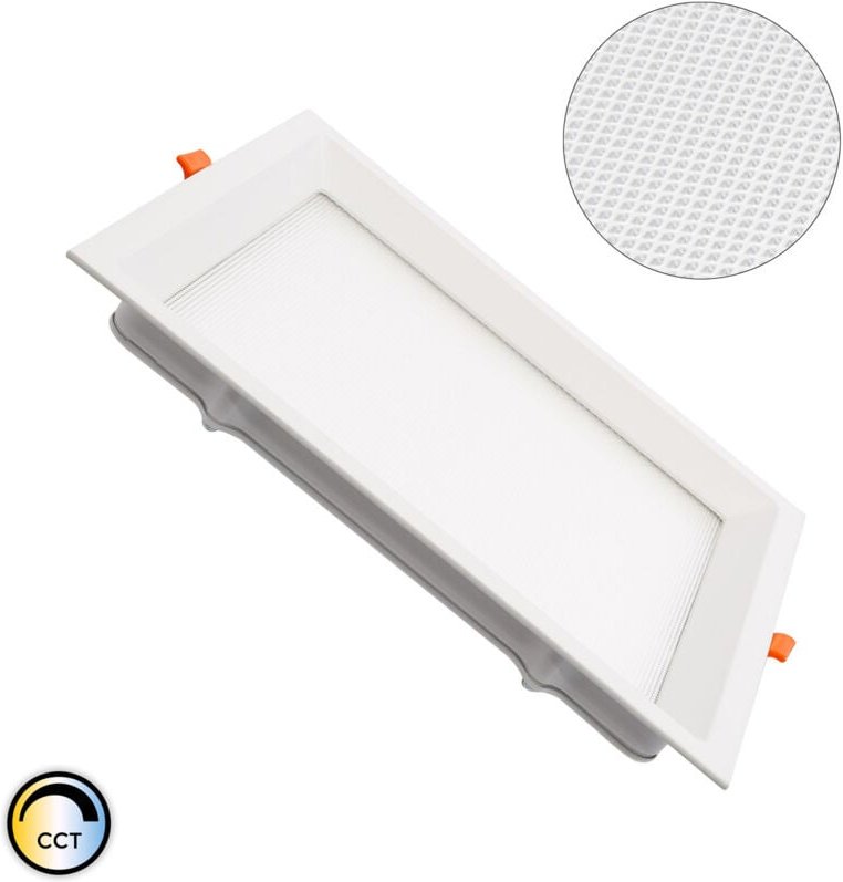 Efectoled - led Einbaustrahler flach 20W cct Eckig Mikroprismatisch lifud Ausschnitt 200x200mm No Flicker cct