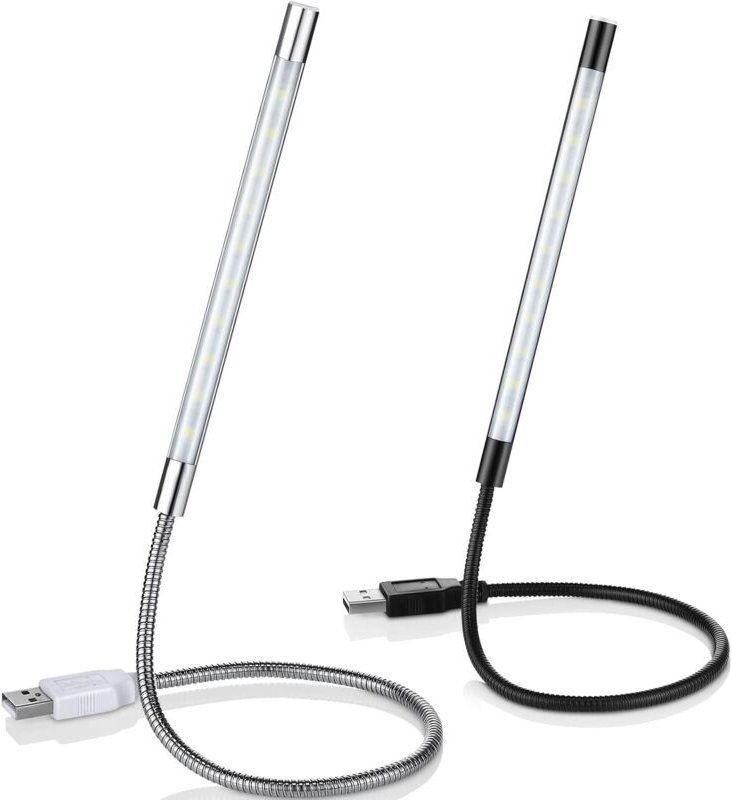 Ersandy - 2 Stück USB-LED-Leselampen Stick Flexible USB-Buchleuchte USB-dimmbare LED-Lampe Touch-Schwanenhalsleuchte für...