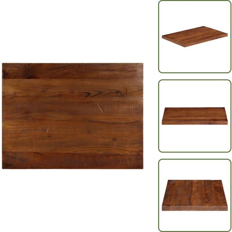 The Living Store Tischplatte 90x60x2,5 cm Rechteckig Altholz Massiv - Altholz