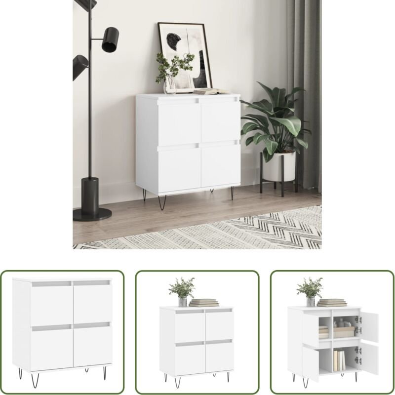 vidaXL Beistelltisch - Sideboard Weiß 60x35x70 cm Holzwerkstoff