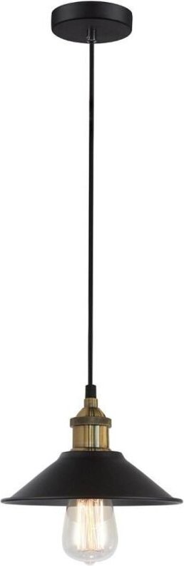 Kermio - Industrie und Retro hängender Anhänger Schwarz 1 Licht mit Metalllegierungsschirm, E27 - Italux
