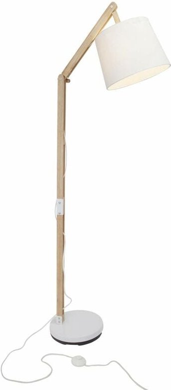 Thumbnail - Lampe Carlyn Standleuchte 1flg holz hell/weiß 1x A60, E27, 60W, geeignet für Normallampen (nicht enthalten) Mit Fußschal...