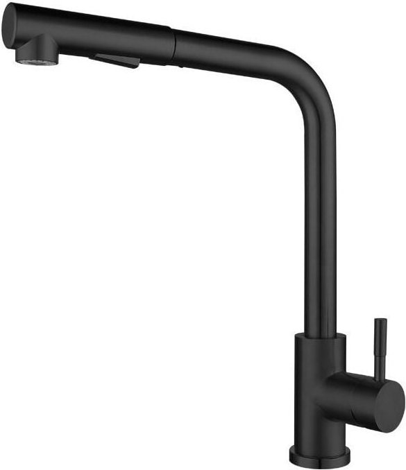 Schwarzer Küchenarmatur mit 2 Sprühmodi, mit ausziehbarer Brause, Küchenarmatur aus Edelstahl 304