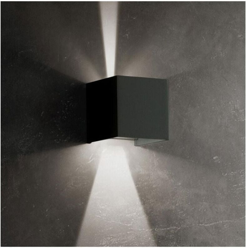Zafferano - Cubetto IP54 6,5W LED-Wandleuchte mit verstellbaren Lamellen Dunkelgrau