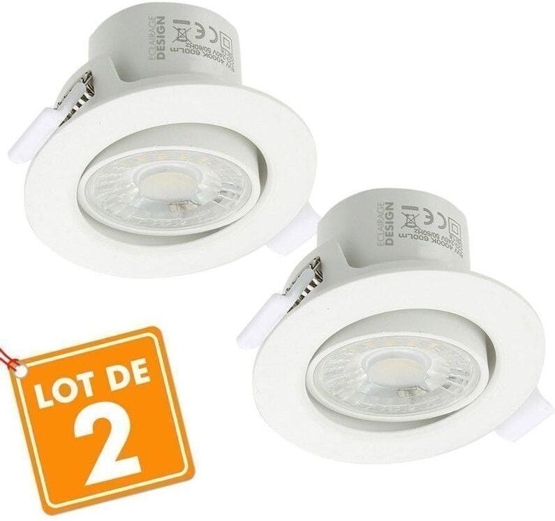 Thumbnail - 2er Set Valence LED-Einbaustrahler 8W verstellbar Equ. 75W Farbtemperatur: 4000K neutralweiß