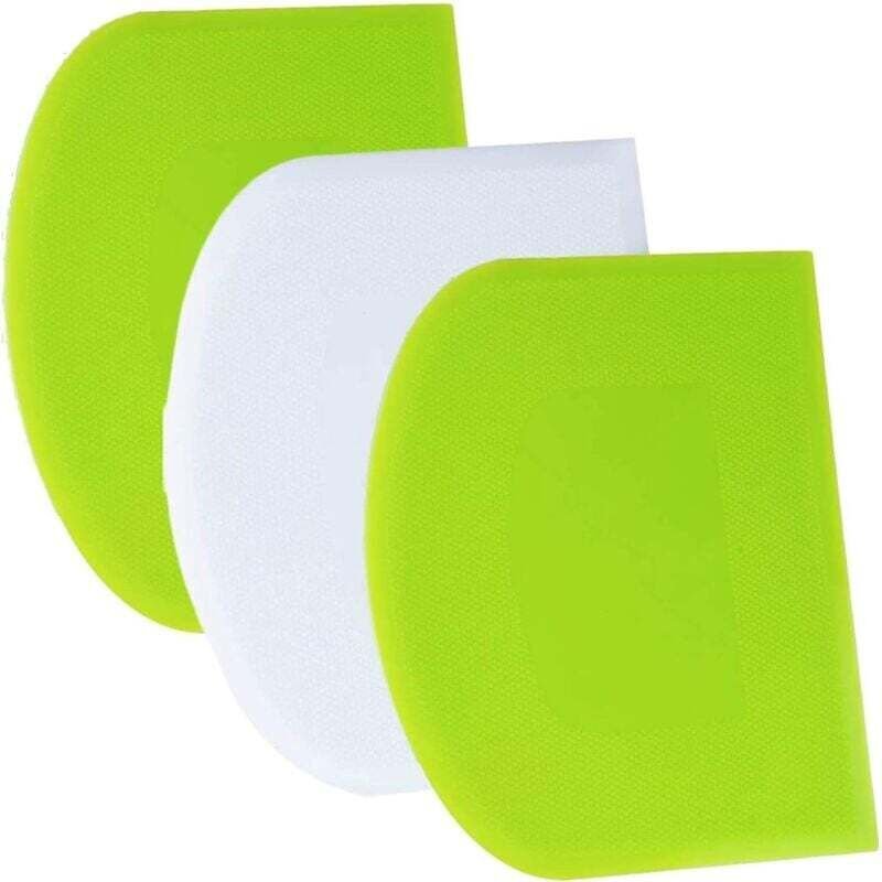 Spatules à pâte souples en plastique (lot de 3) (11,9 x 9,4 cm) - Vert + Blanc + Vert