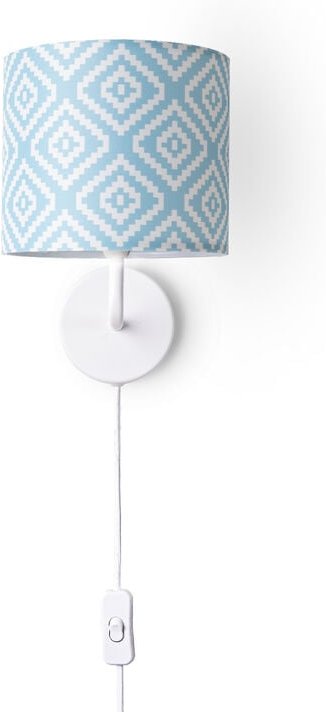 Paco Home - Wandleuchte Stofflampenschirm Tischlampe Nachttischlampe E14 Vintage Retro Rund Wandleuchte - Weiß, Design 6...