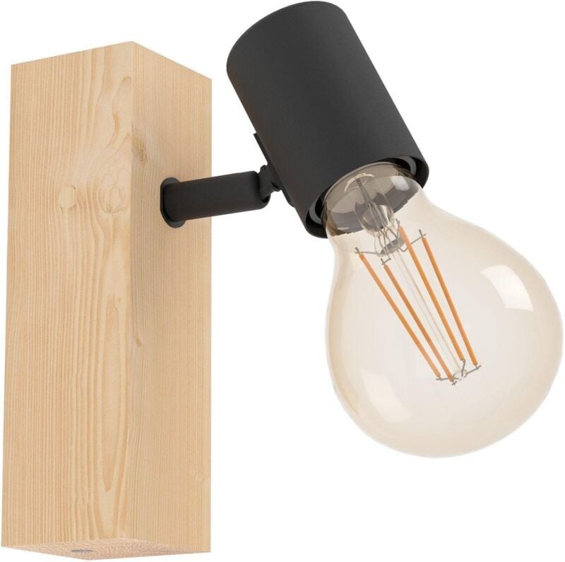 Wandlampe Townshend 3 schwarz natur E27 Lampen - Eglo