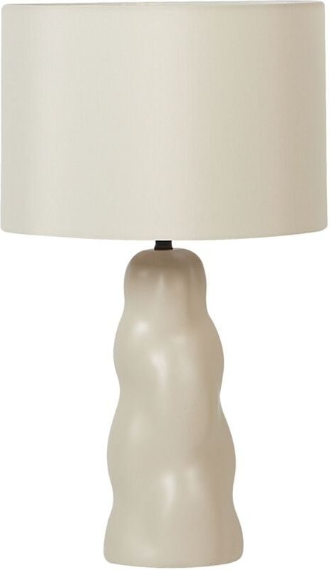 Tischlampe Beige Keramik Vasenform 51 cm Stoffschirm Trommelform Einfarbig Kabel mit Schalter Modern Skandi Schlaf- u. W...