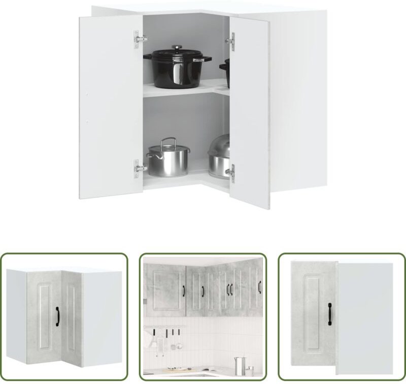 vidaXL Stauraum - Küchen-Eckhängeschrank Kalmar Betongrau Holzwerkstoff