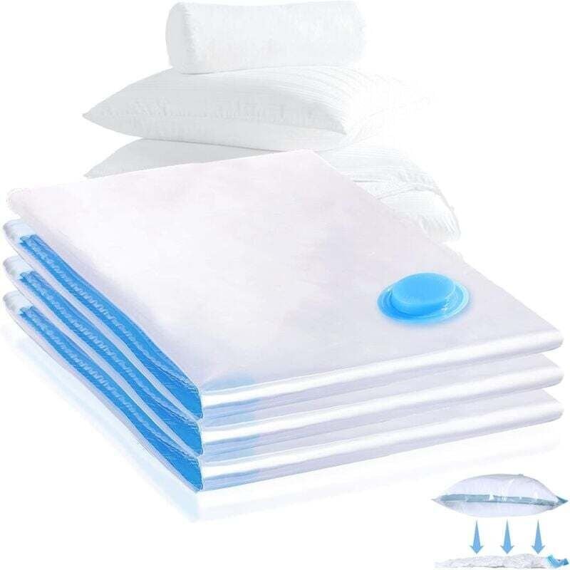 Vakuum-Aufbewahrungsbeutel, 3er-Set (60 x 80 cm) Vakuum-Kleidersäcke, wiederverwendbare Vakuum-Aufbewahrungsbeutel zur A...