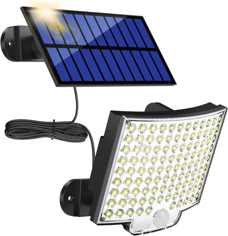 106 LED Solarleuchten Außen mit Bewegungsmelder, IP65 Wasserdicht, 120° Abstrahlwinkel, Solar Wandleuchte für Garten mit...