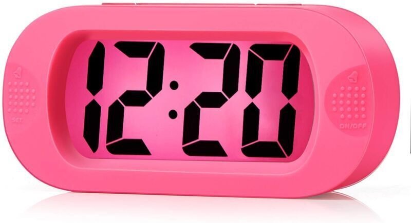 Vtizikl Réveil numérique pour enfants avec fonction snooze et veilleuse – Grand écran LCD – Boîtier en silicone antichoc...