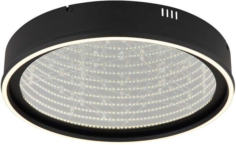 Deckenleuchte Deckenlampe Wohnzimmerlampe schwarz matt Glas 3D Effekt LED D 40 cm