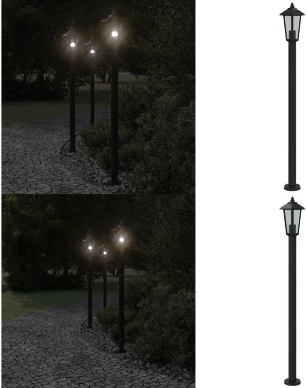 Wegeleuchte Schwarz 120 cm Edelstahl - Outdoor-Beleuchtung - Gartenlampe - Wegeleuchte - Edelstahl Lampe - led Lampen - ...