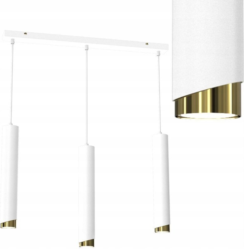 Hängelampenleiste Röhre 3x Gu10 Weißgold BEVEL