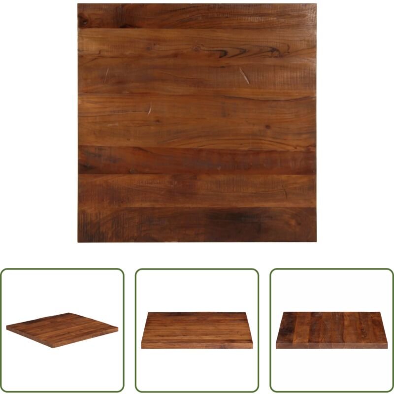 vidaXL Massivholz - Tischplatte 70x70x2,5 cm Quadratisch Altholz Massiv