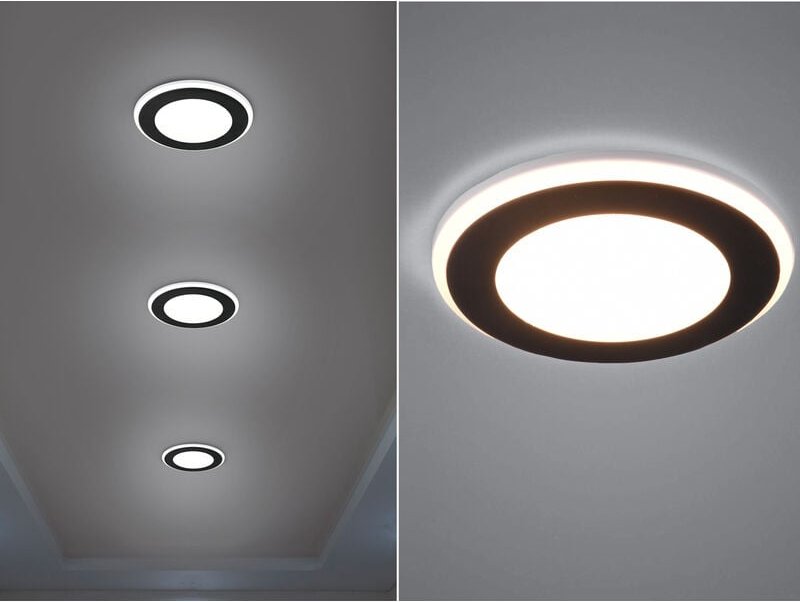 Runder led Deckeneinbaustrahler aura Schwarz matt ø 14,8cm