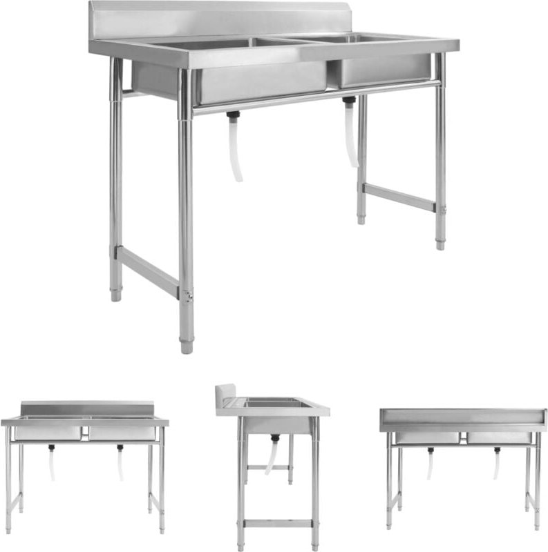 The Living Store - Küchenspüle Doppelbecken Edelstahl - Küchenspülen & Spülbecken - Silber