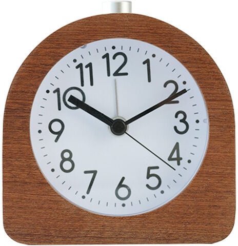 Aougo - Analoger Wecker aus Holz – klassischer Zeiger mit Zeitfunktionen, Alarm und Schlummerlicht – dunkles Holz