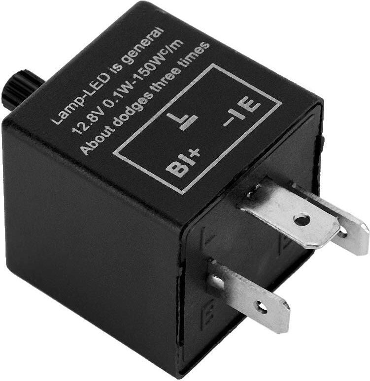 Zoternen - LED-Blinkerrelais,Blinkerrelais 12 v, 3-polig, einstellbares LED-Licht-Blinker-Blinkerrelais. Ersatz des elek...