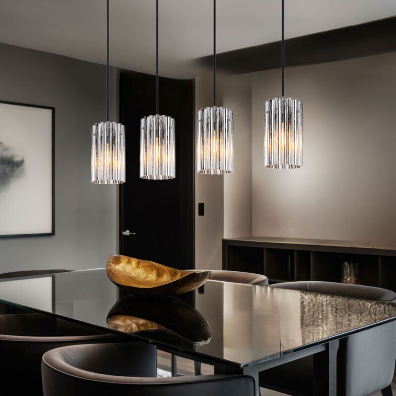 Pendelleuchte Hängelampe Deckenleuchte Esszimmerlampe Metall Nickel L 80 cm