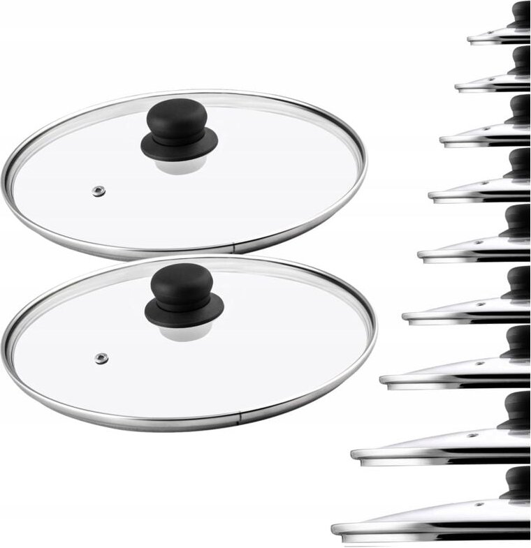 Thumbnail - Glasdeckel Set, Topfdeckel aus Glas, 14-30cm, hitzebeständiger Deckel für Topf, Pfanne, Pfanne - Kadax
