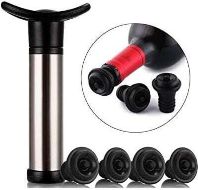 Vtizikl Pompe à vin en acier inoxydable. Cette pompe à vin est utilisée pour la conservation du vin et permet d'éliminer...