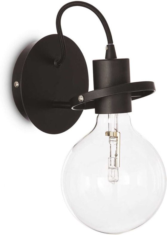 Radio - 1 Licht Wand Licht Schwarz, E27 - Ideal Lux