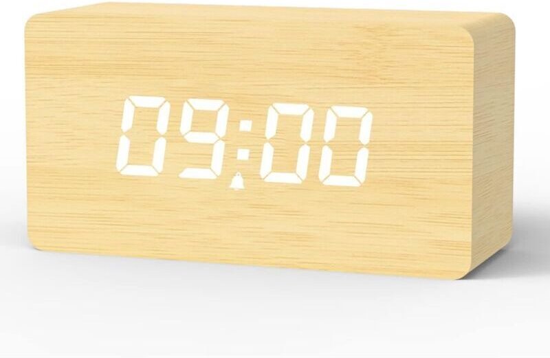 Digitaler Wecker, LED-Digitaluhr mit 3 Alarmen, einstellbarer Helligkeit und Lautstärke, Schlummerfunktion, Wochenendmod...