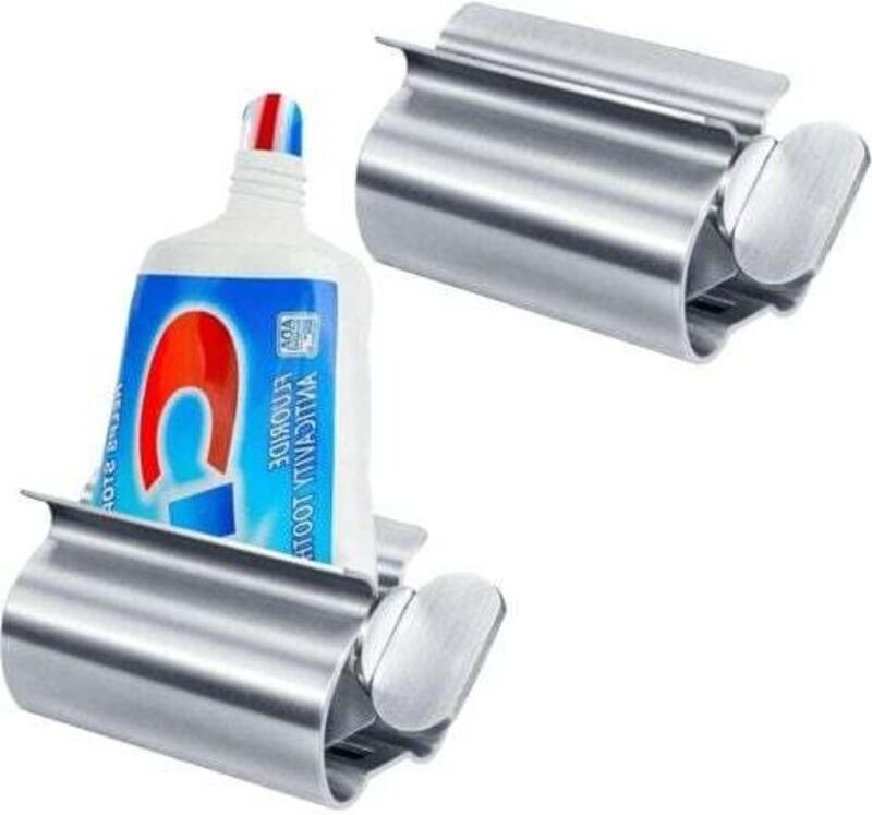 Zahnpastatubenpresse, 2 Stück Zahnpasta-Presshalter-Sitz, rollender Edelstahl-Zahnpastaspender für Zahnpasta, Ölfarbe, H...
