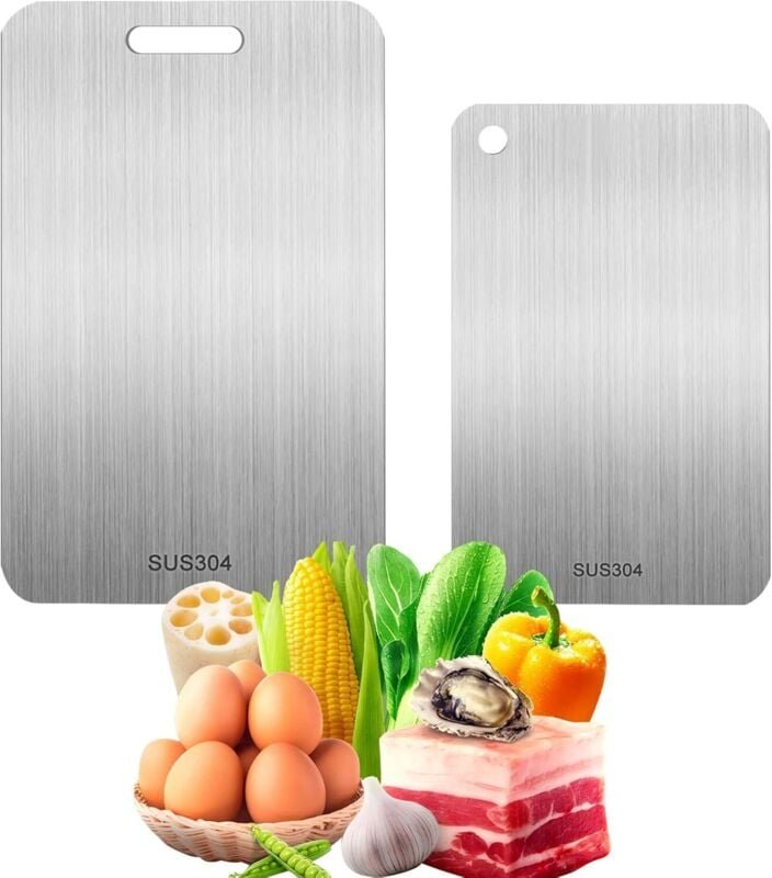2-teiliges multifunktionales Schneidebrett aus Titan 2025, doppelseitig, lebensmittelecht für unverfälschten Geschmack