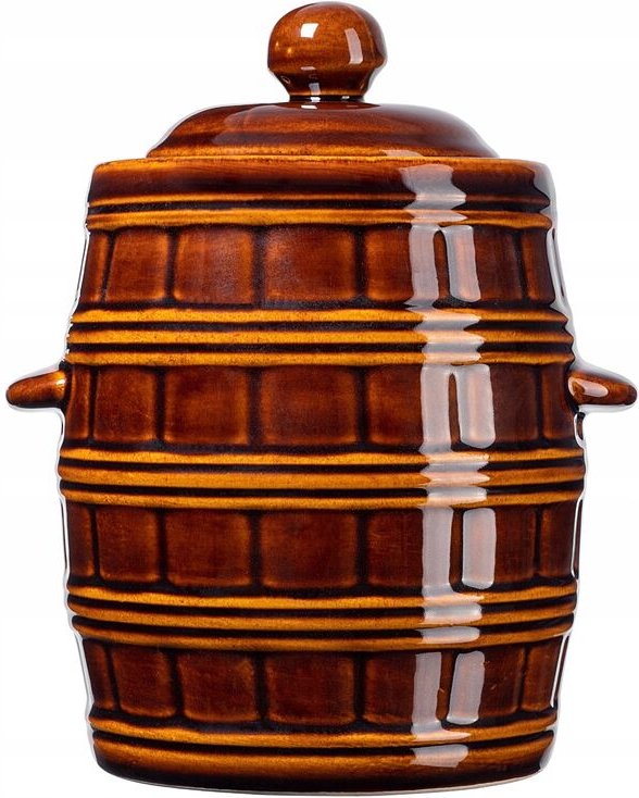 Steinzeugtopf, Dichter Keramiktopf mit Wasserrinne und Deckel, 5L - Kadax