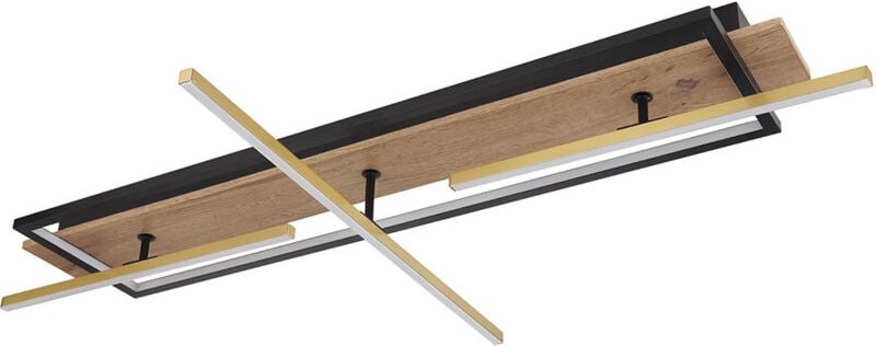 Globo Lighting - Deckenleuchte Deckenlampe Dreh-Schwenkbar led 1x Strahler Messing Holzoptik