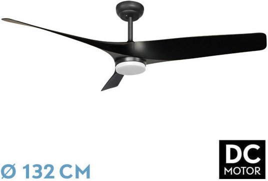 Niger DC-Ventilator, Schwarz, 22 W, 3 verstellbare Flügel