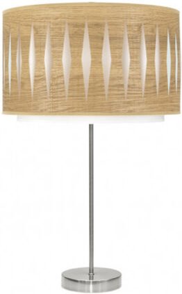 Fabrilamp - alexandra hohe tischleuchte 1xe27 nickel/helles holz 61x30x30 cm