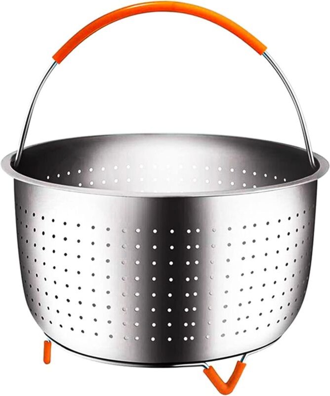 3-Liter-Dampfgareinsatz aus Edelstahl mit silikonbeschichtetem Griff, zum Garen von Gemüse und anderen Lebensmitteln, 1 ...