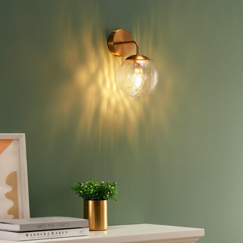 Wandleuchte Kugel aus strukturiertem Glas - Winoa
