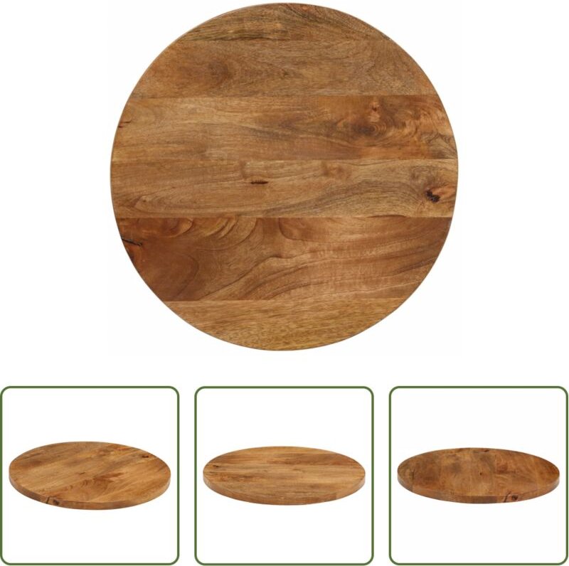 Massivholz - Tischplatte Ø 40x3,8 cm Rund Massivholz Mango