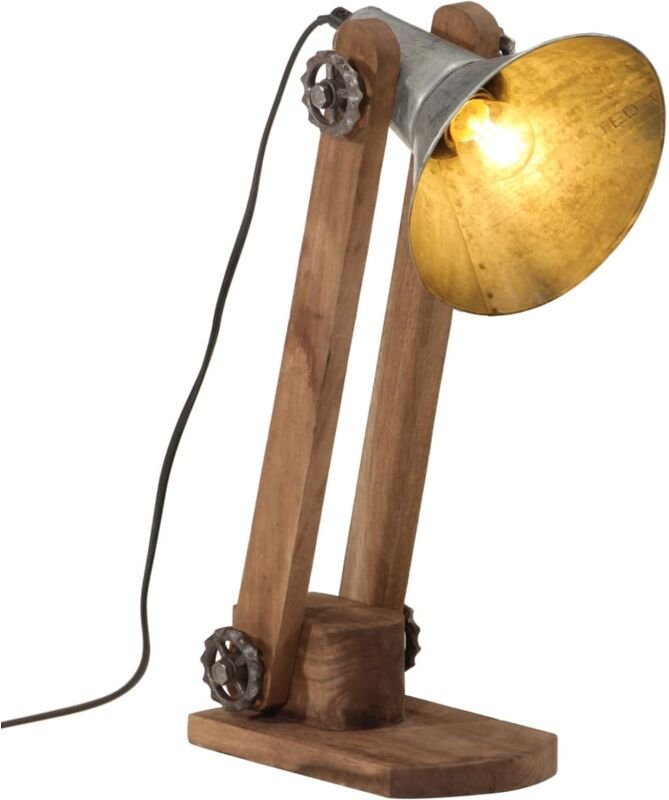 Schreibtischlampe 25 W Vintage-Silbern 23x13x52 cm E27 vidaXL901589