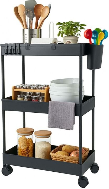 3-stöckiger Rollwagen mit Rollen für Küche und Bad