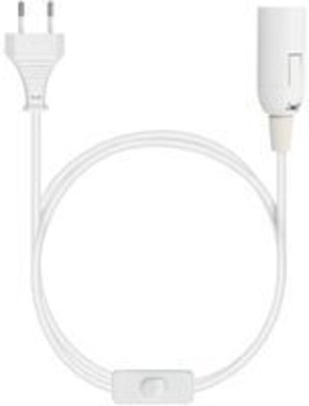 Ersandy - E27-Fassung mit Kabel – Lampenfassung für Glühbirne mit Netzkabel, Steckdose und Schalter – 1,8 m Kabel