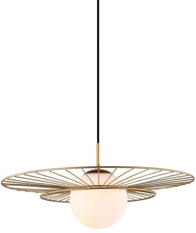 Alison - Moderner hängender Anhänger goldenes 1 Licht mit weißem Schatten, E27 - Italux